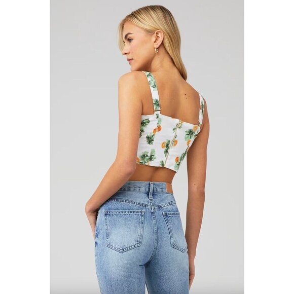 WeWoreWhat Straight Neck Corset Crop Top Orange Womens Size XS - Picture 2 of 7